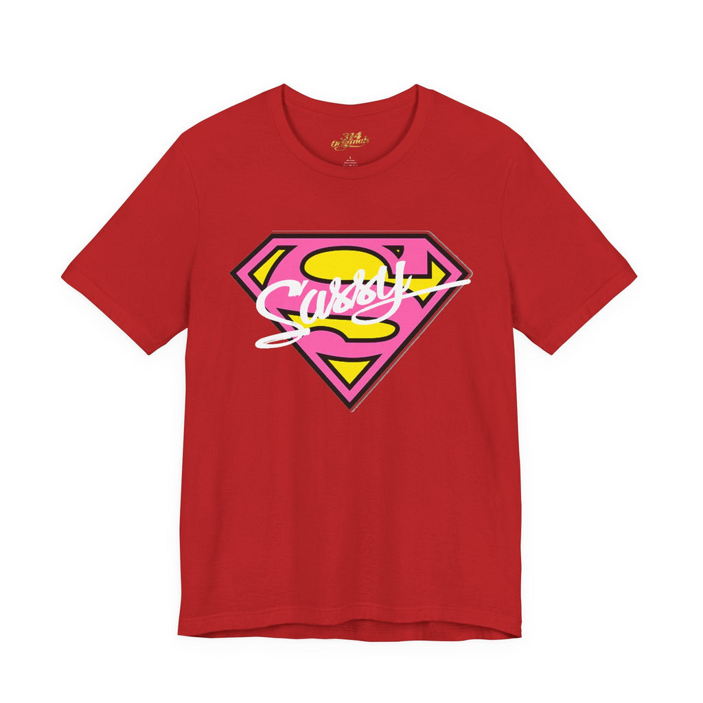 Super Sassy Tee — Pink & Yellow S Badge Graphic T-Shirt Printify T-Shirt  314 Originals