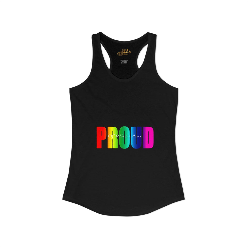 'PROUD' Women's Ideal Racerback Tank Printify Tank Top  314 Originals