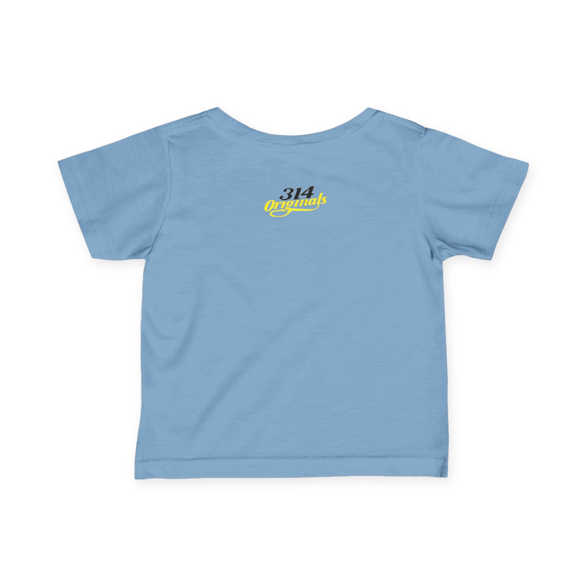 "Caution: Cuteness Overload" —  Baby T‑Shirt (Yellow Warning Sign) - 314 Originals