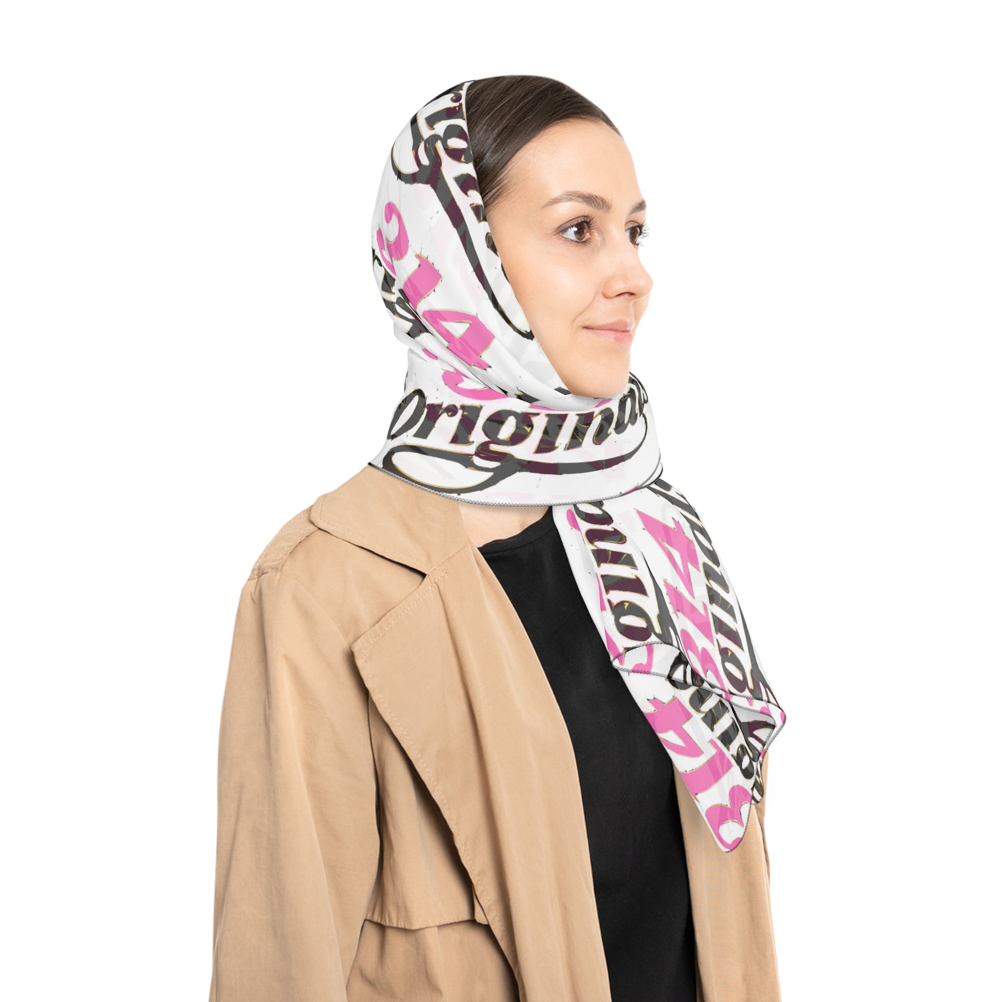 314 Logo Scarf — Pink & Black Poly Scarf - 314 Originals