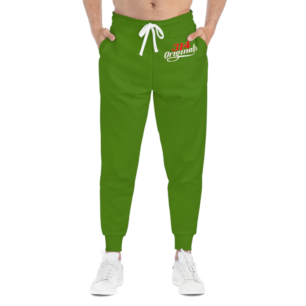 Green 314 Originals Athletic Joggers – Retro Script Logo Sweatpants