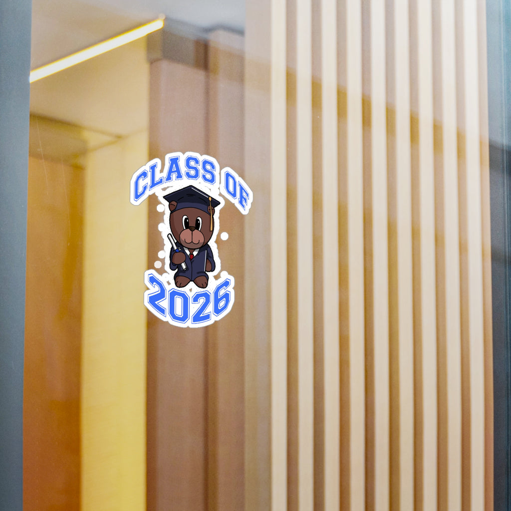 Class of 2026 Graduation Bear Sticker — Kiss-Cut Vinyl Decal for Cars, Laptops & Gifts