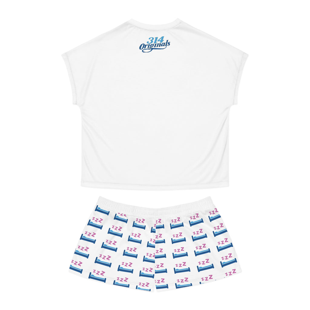 Sleep Over Everything Women's Short Pajama Set — 'Sleep Over' ZZZ Bed Graphic Shorts - 314 Originals