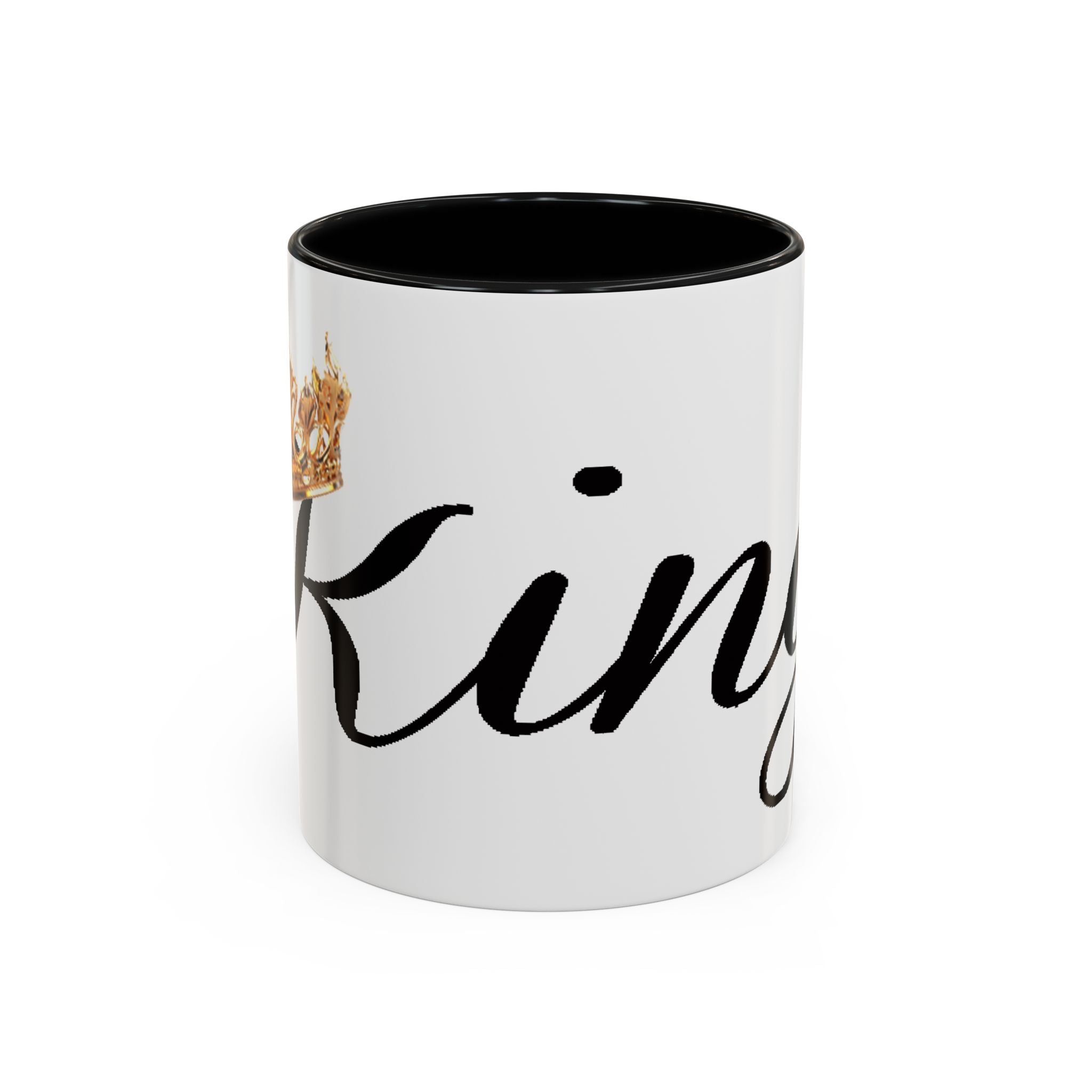 King Script Accent Coffee Mug — Crowned 'King' Ceramic Coffee Cup (11/15oz) - 314 Originals