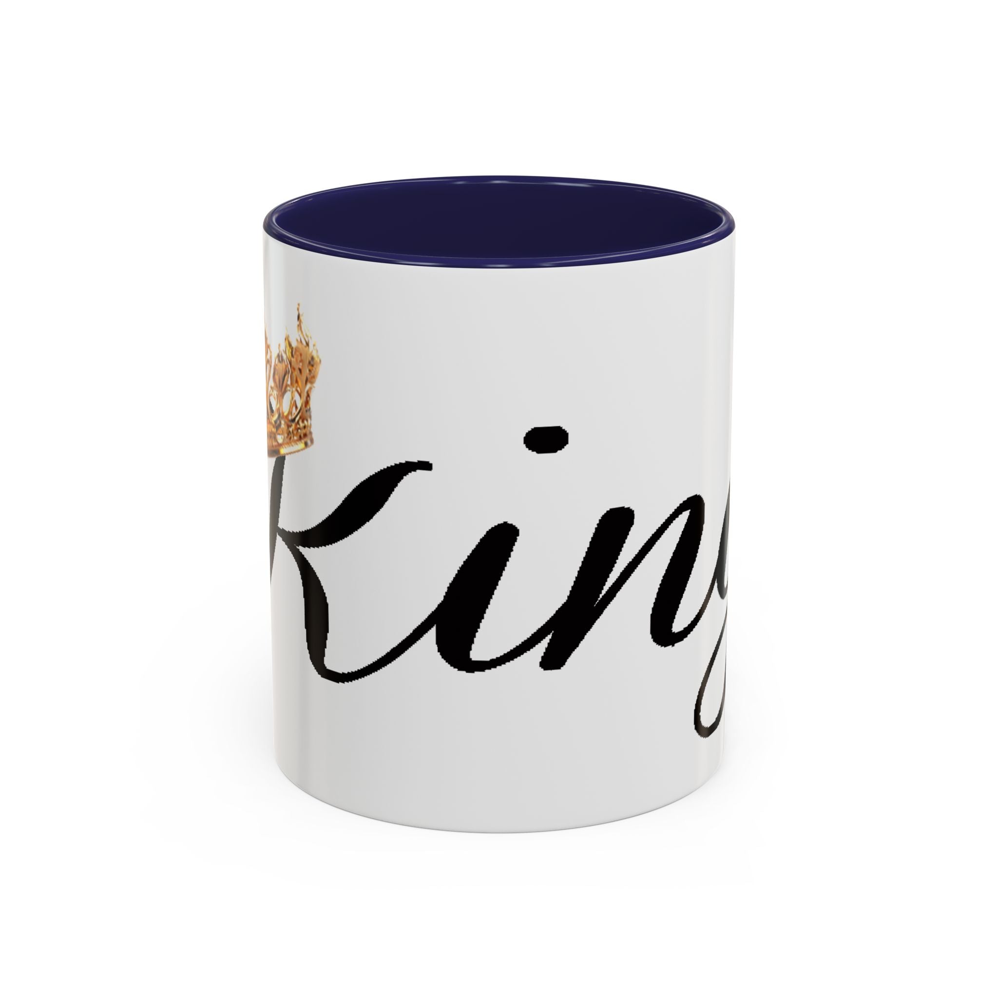 King Script Accent Coffee Mug — Crowned 'King' Ceramic Coffee Cup (11/15oz) - 314 Originals