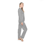 Women's Light Grey Satin Pajama Set — Luxurious Sleepwear Printify All Over Prints  314 Originals