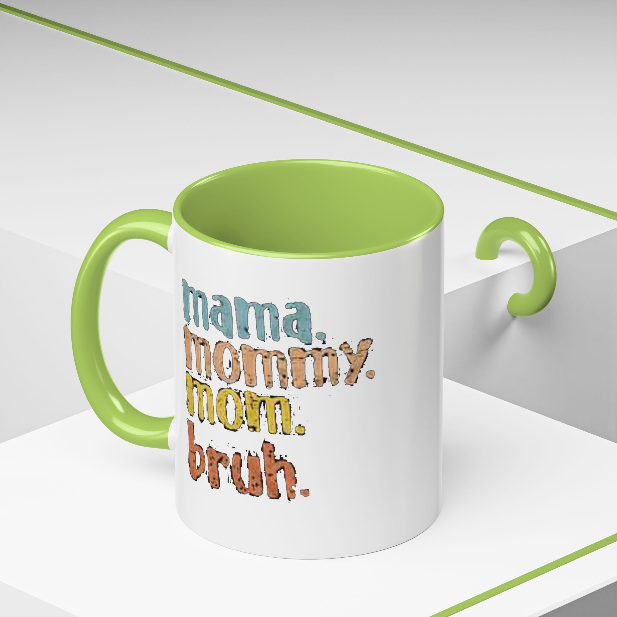 Mama Mommy Mom Bruh Coffee Mug – Funny Multicolor Mom Gift (11/15oz Accent Mug) Printify Mug  314 Originals
