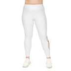 Plus Size Leggings — White High-Waist Leggings with Gold Script '314 Originals' Side Print - 314 Originals