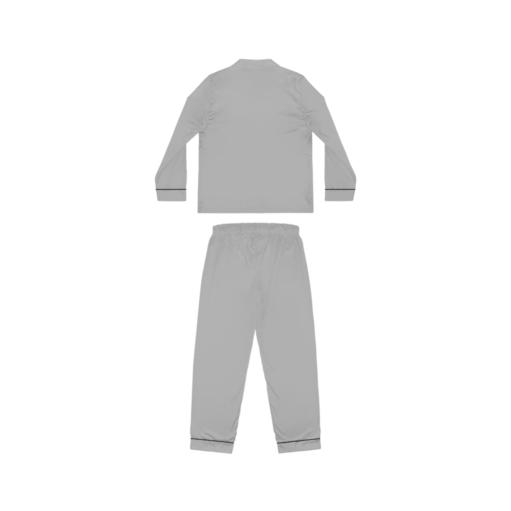 Women's Light Grey Satin Pajama Set — Luxurious Sleepwear Printify All Over Prints  314 Originals