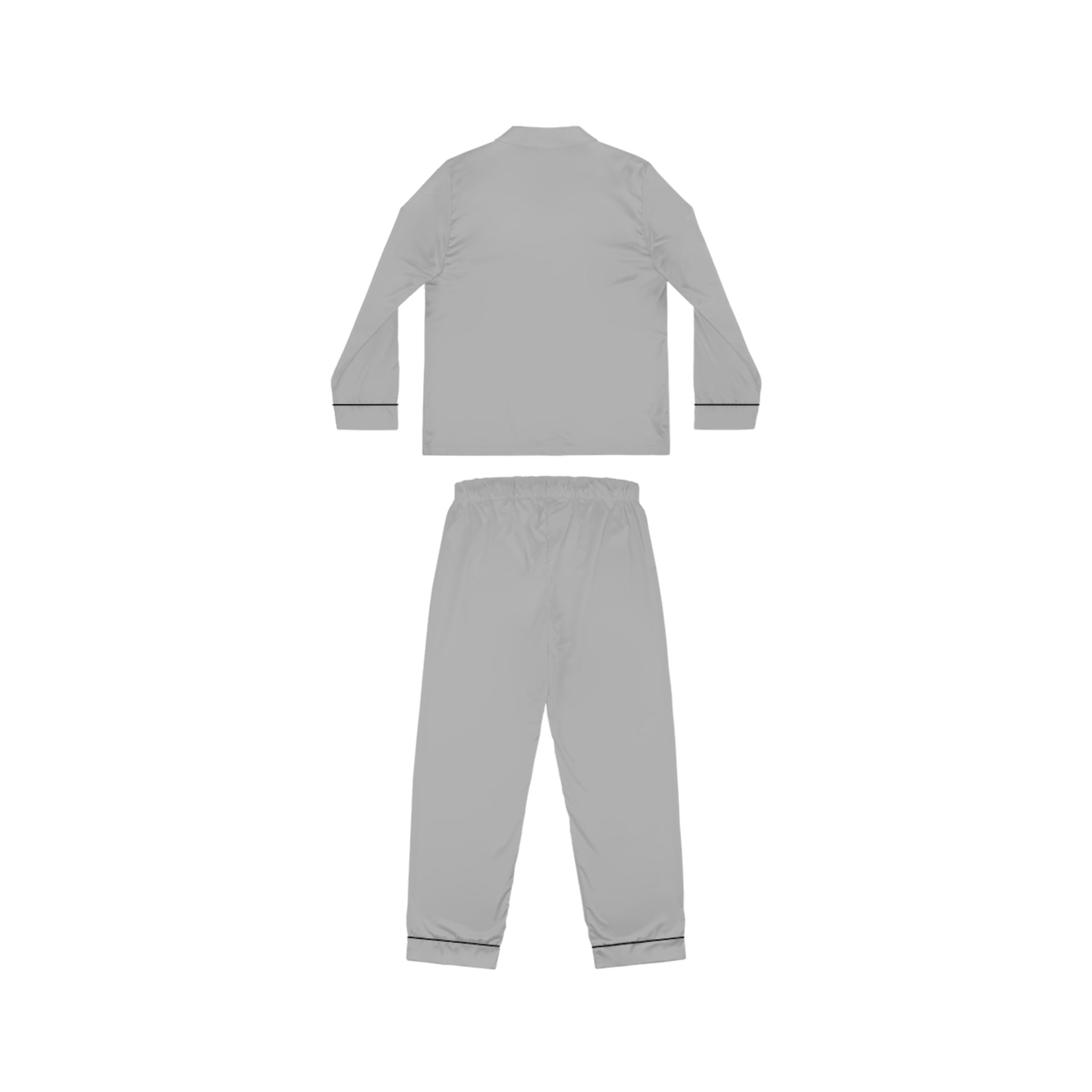 Women's Light Grey Satin Pajama Set — Luxurious Sleepwear Printify All Over Prints  314 Originals