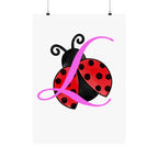 Ladybug Initial “L” Matte Poster — Cute Nursery Wall Art for Girls Printify Poster  314 Originals