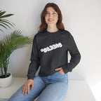 Cloud Script Crewneck Sweatshirt — White Script Logo Cozy Pullover Printify Sweatshirt  314 Originals