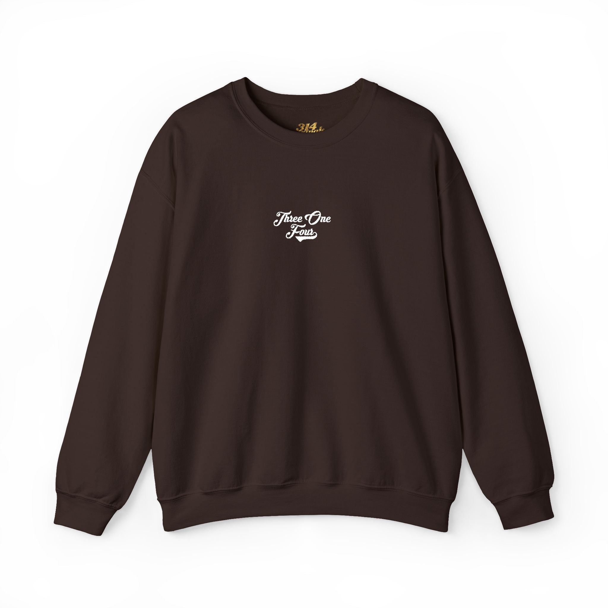 Three One Four Crewneck Sweatshirt — Minimal Script Chest Logo - 314 Originals