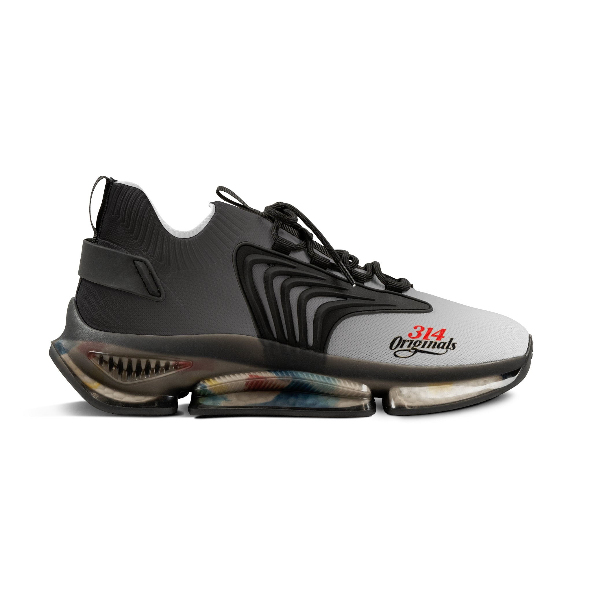 Men's Black and Smoke Mesh Sneakers — Breathable Lightweight Running Shoes with 314 Originals Accent - 314 Originals