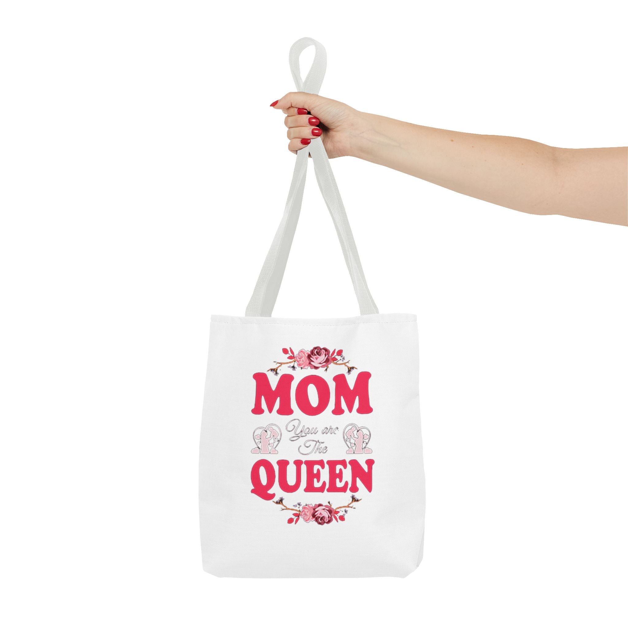 "Mom You're the Queen" Floral Mother's Day Tote Bag Printify Bags  314 Originals