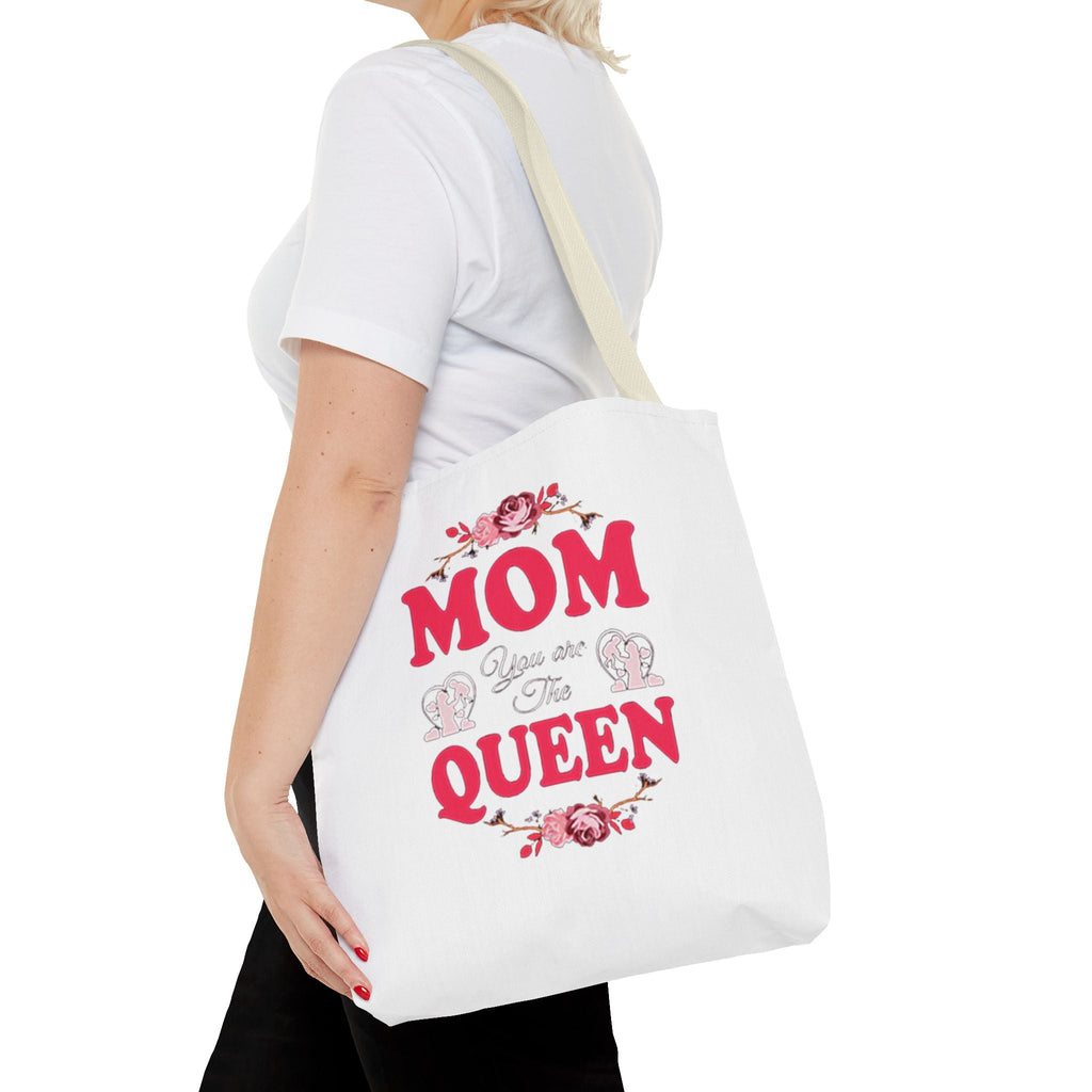 "Mom You're the Queen" Floral Mother's Day Tote Bag Printify Bags  314 Originals