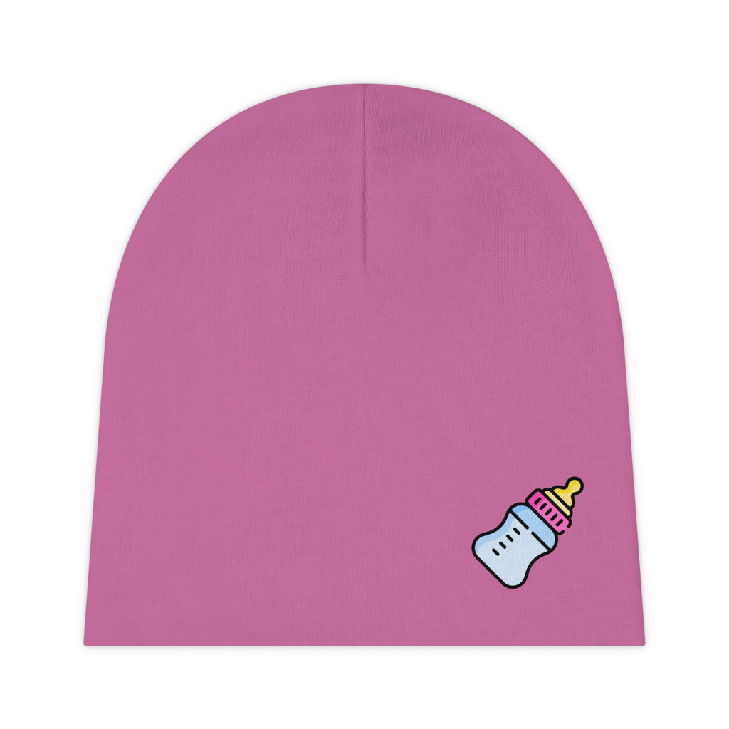 Baby Beanie with Cute Baby Bottle Graphic – Newborn Hat, Baby Shower Gift - 314 Originals