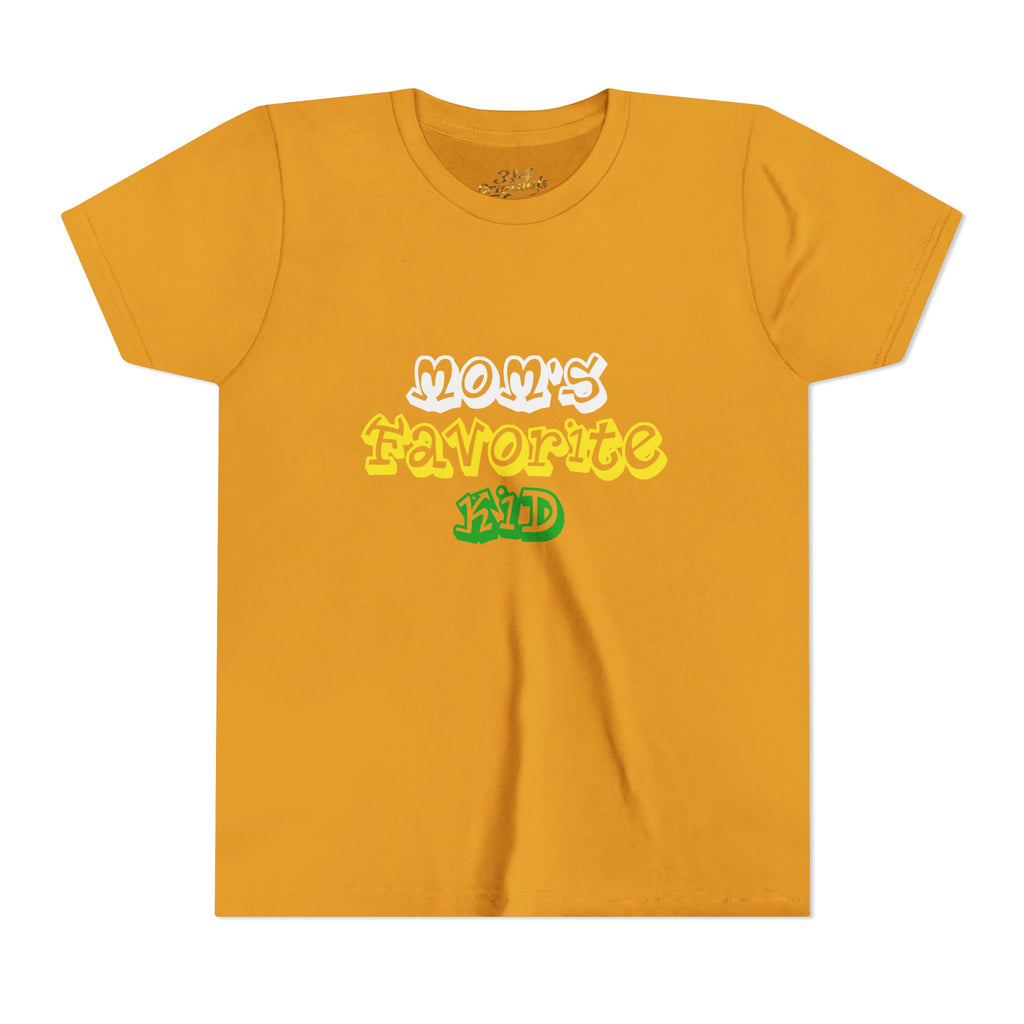 Girl's "Favorite Kid" Retro Yellow & Green Graphic T-Shirt