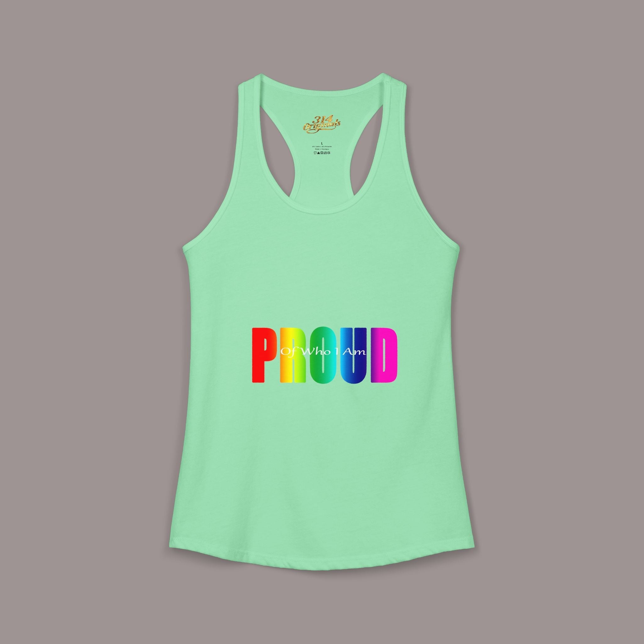 'PROUD' Women's Ideal Racerback Tank Printify Tank Top  314 Originals