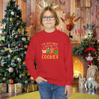 Youth Holiday Sweatshirt "I'm Just Here for the Cookies" – Kids Christmas Cookie Crewneck - 314 Originals