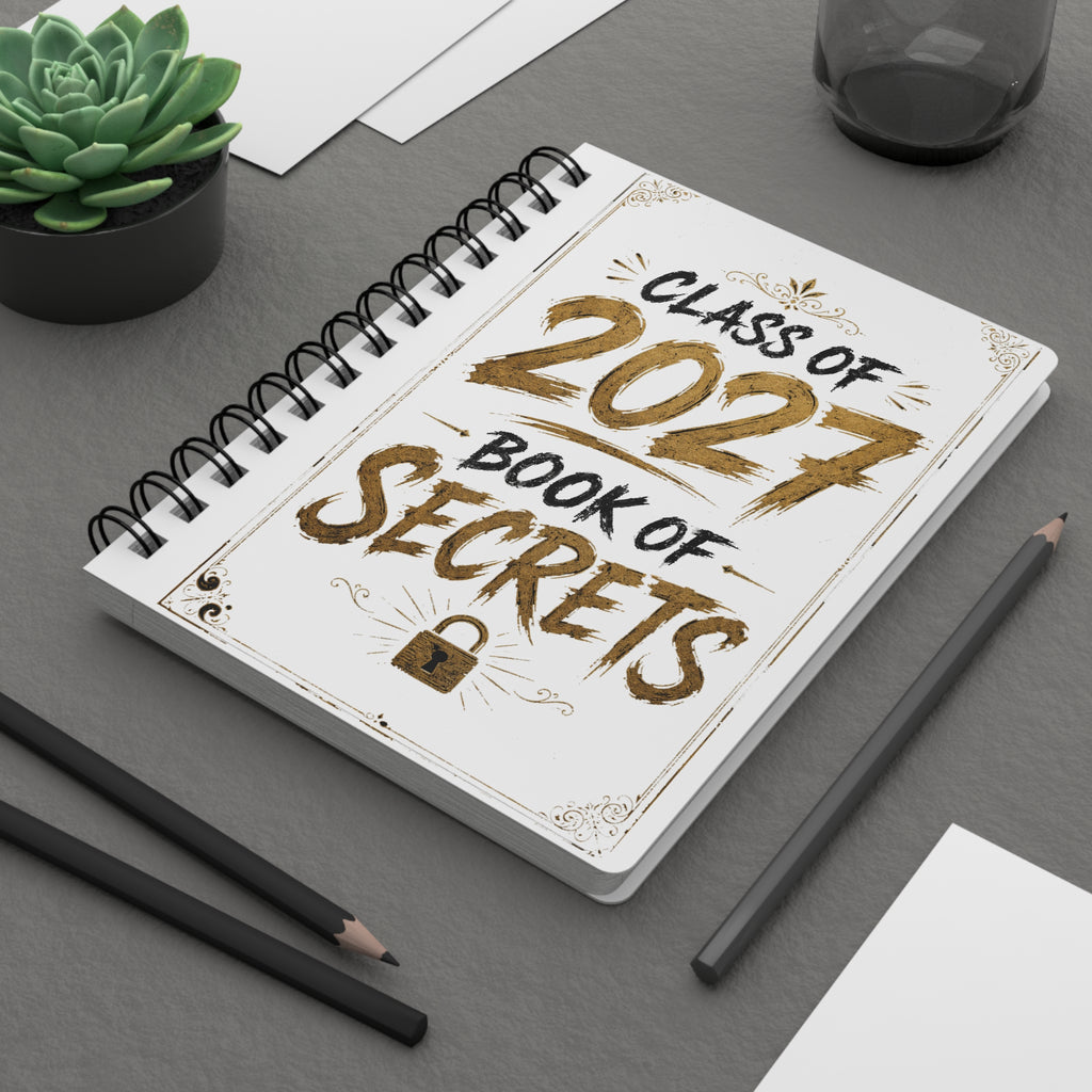 Class of 2027 Book of Secrets Spiral Journal - White