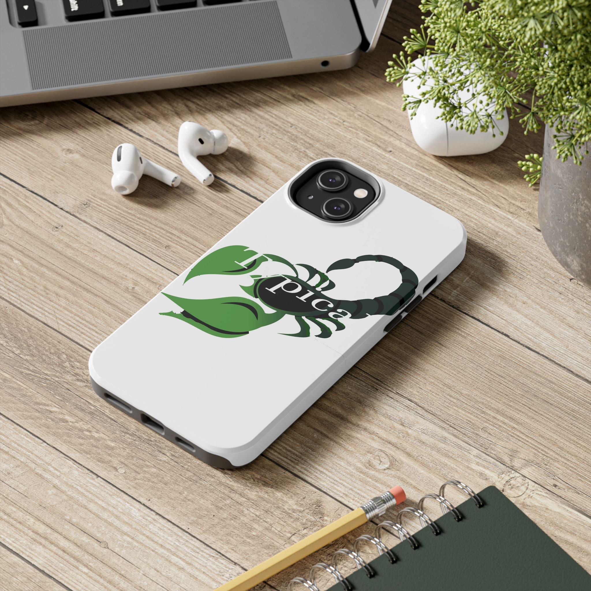 Scorpio Zodiac Tough Phone Case — Green Scorpion "Typical" Design Printify Phone Case  314 Originals
