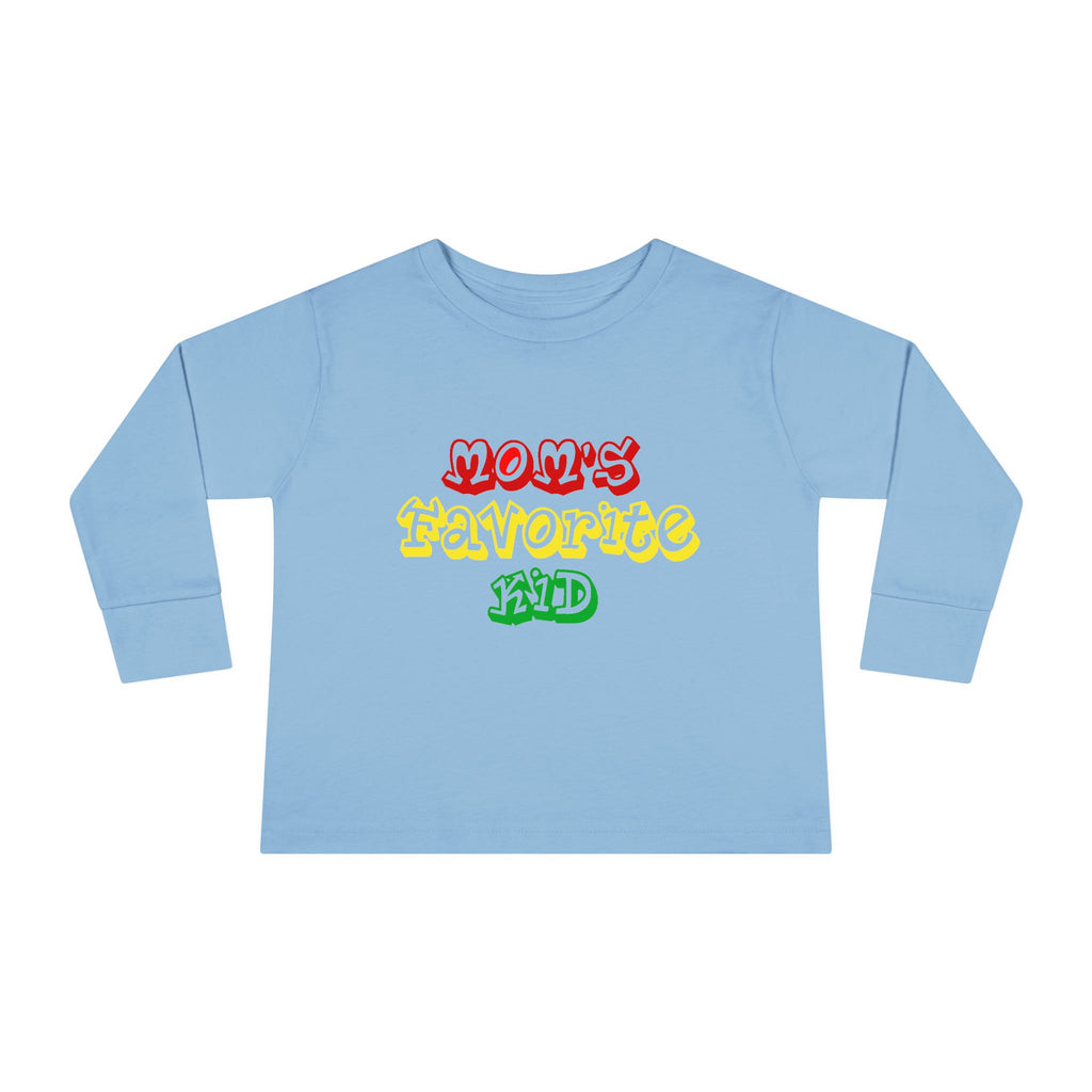 “Mom’s Favorite Kid” Toddler Long Sleeve Tee —  Colorful Rasta Kids Shirt - 314 Originals