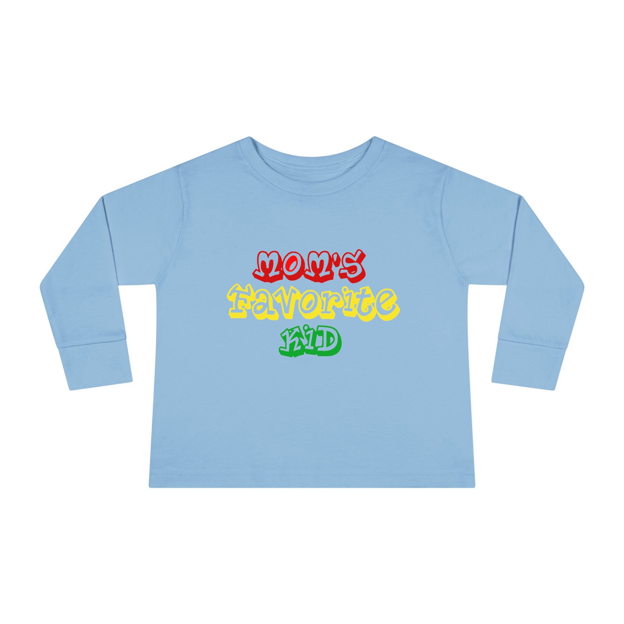 “Mom’s Favorite Kid” Toddler Long Sleeve Tee —  Colorful Rasta Kids Shirt - 314 Originals