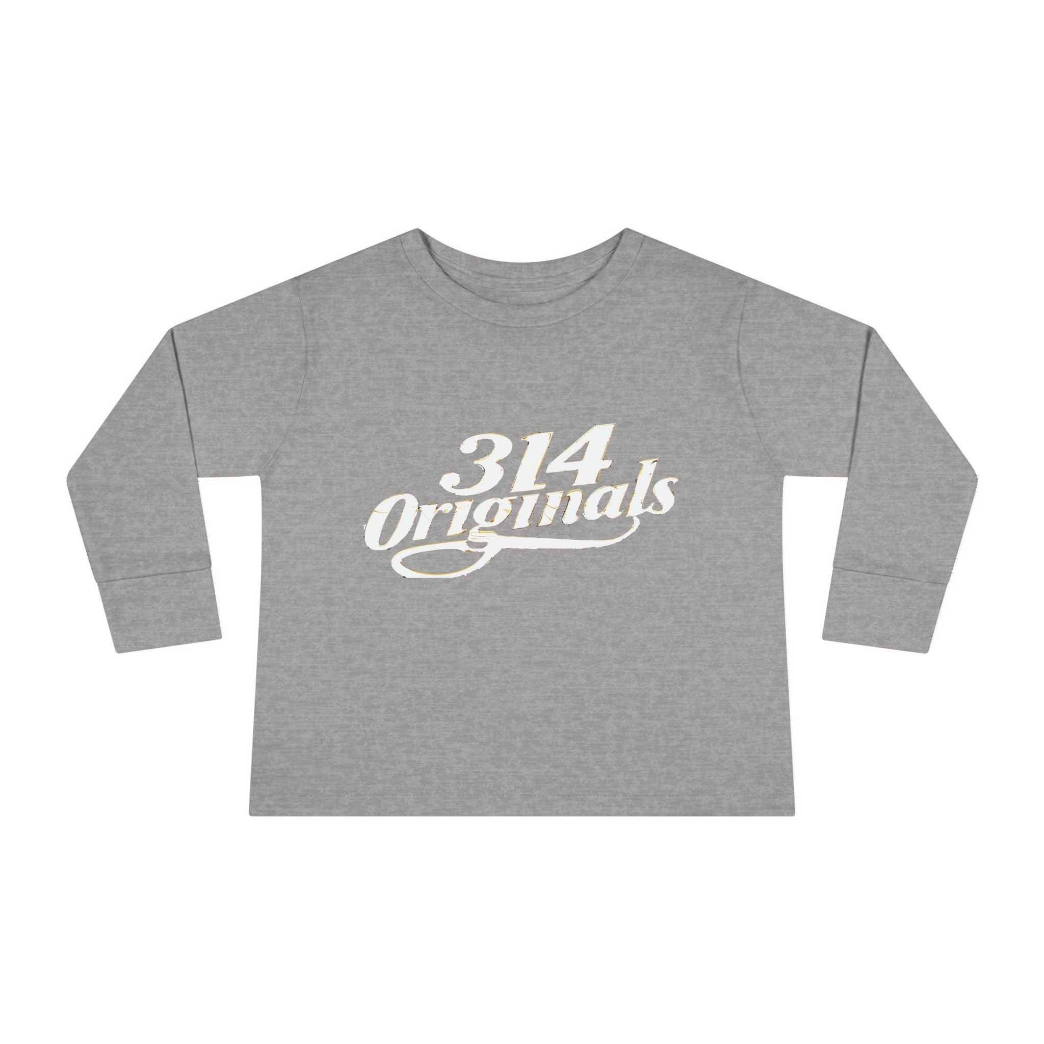 Toddler Long Sleeve Tee — "314 Originals" Retro Script Kids Shirt - 314 Originals