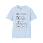 Mother Acrostic T-Shirt – Amazing Loving Strong Happy Selfless Graceful (Mother) Printify T-Shirt  314 Originals