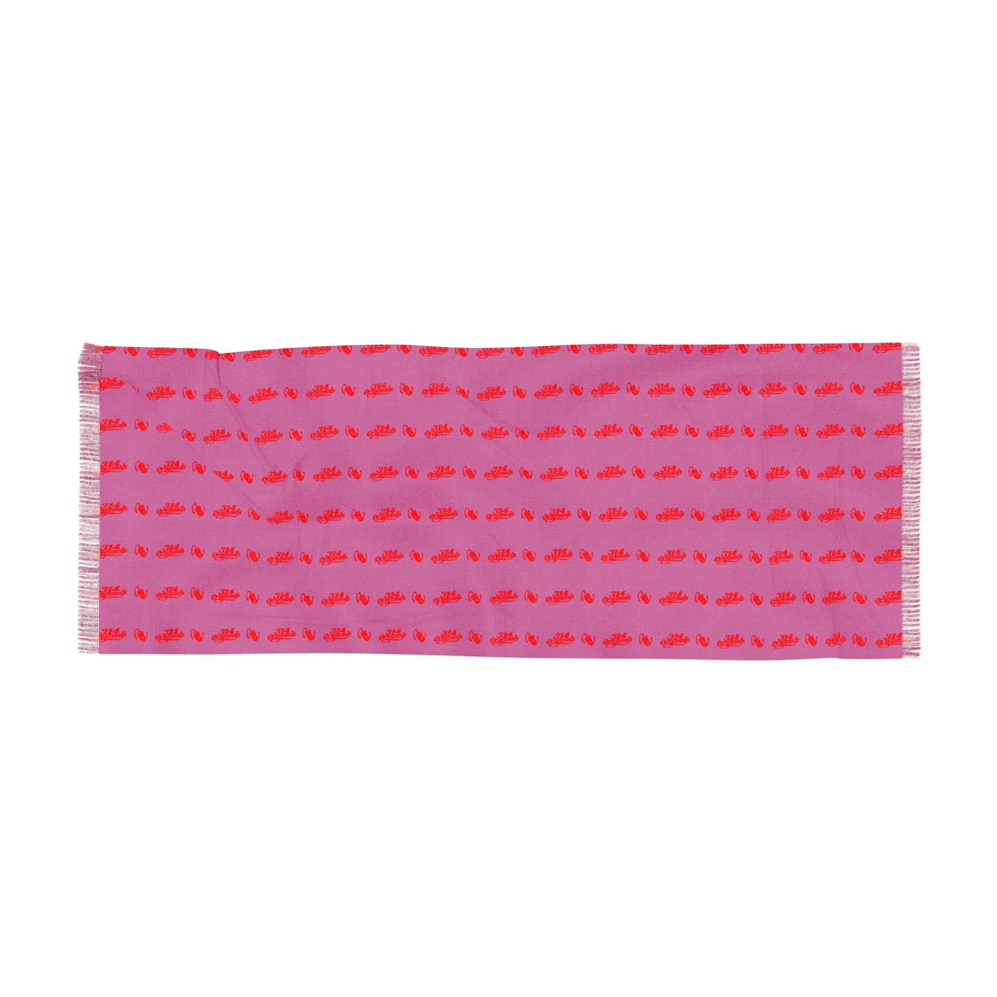 Pink Red Patterned Light Scarf — Lightweight Fringe Fashion Scarf - 314 Originals