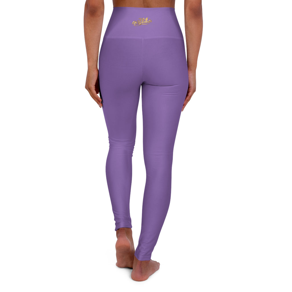 Light Purple Yoga Leggings — High-Waisted Leggings with Pink “Originals” Side Script - 314 Originals