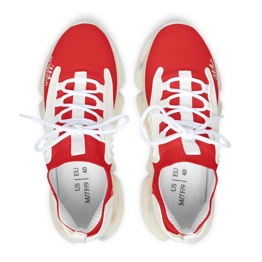 Women's Red Mesh Sneakers — Lightweight Athletic Running Shoes with '314 Originals' Accent - 314 Originals
