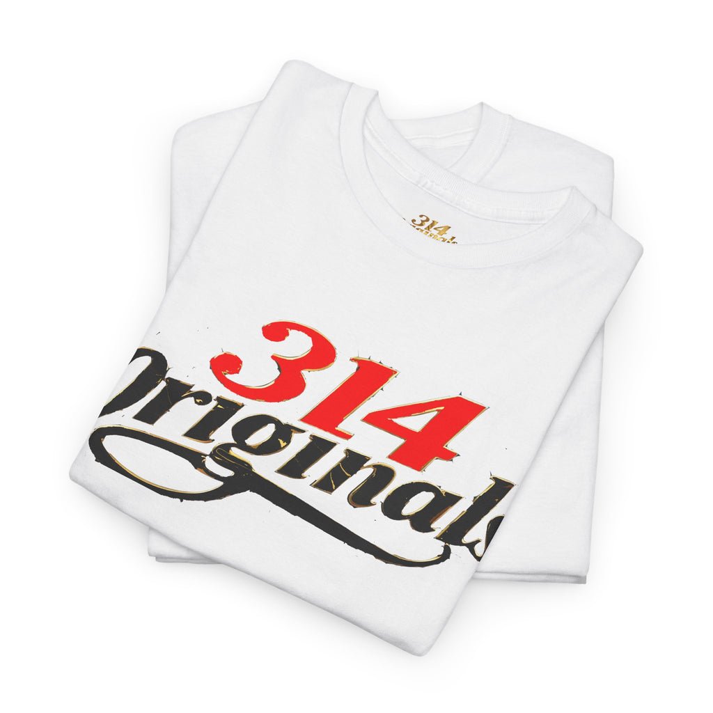 314 Originals Tee — Retro Script Logo White T-Shirt - 314 Originals