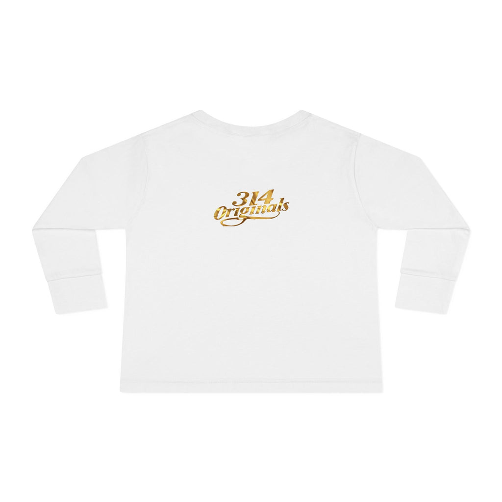 "Princess" Pink Script Top with Gold Sparkle Accent-Toddler Long Sleeve Tee Printify Kids clothes  314 Originals