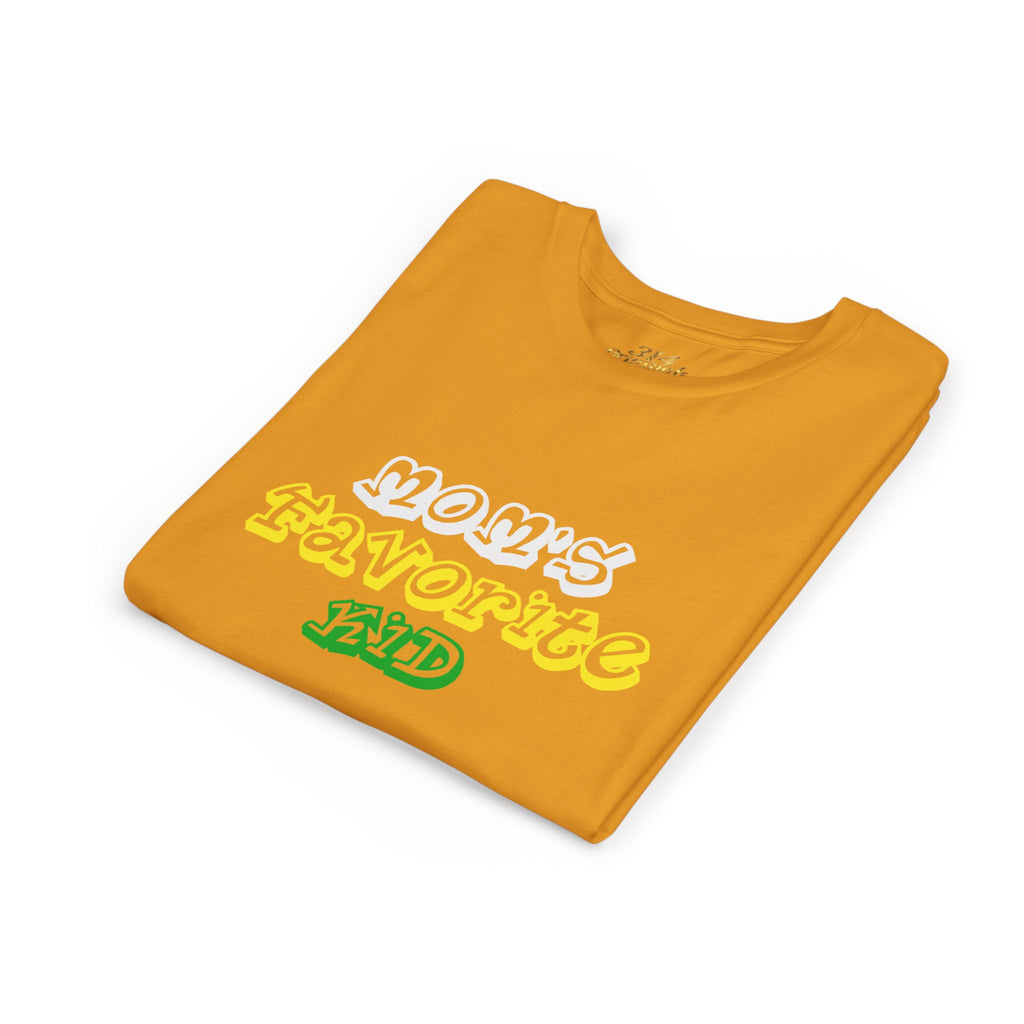 Girl's "Favorite Kid" Retro Yellow & Green Graphic T-Shirt