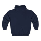 Navy blue high-neck streetwear sweatshirt for bold, intentional style