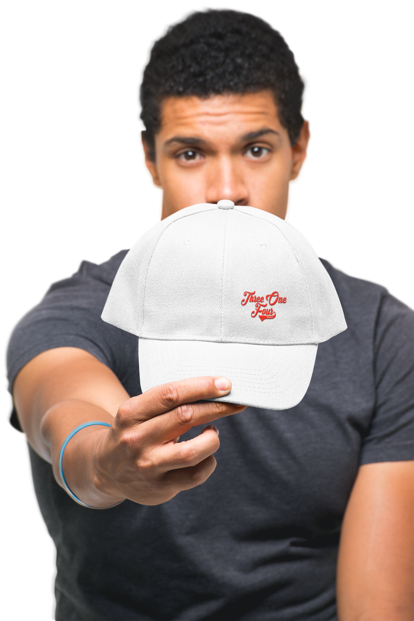 White Mid Profile Baseball Cap — Casual Vintage Script Hat - 314 Originals
