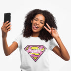 Super Sassy Tee — Pink & Yellow S Badge Graphic T-Shirt Printify T-Shirt  314 Originals