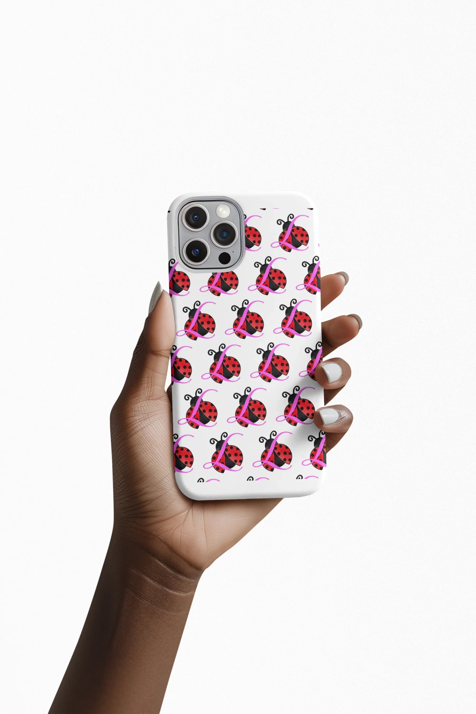 Ladybug Pattern Tough Phone Case — Cute Red & Pink Bug Design for Kids & Gift - 314 Originals