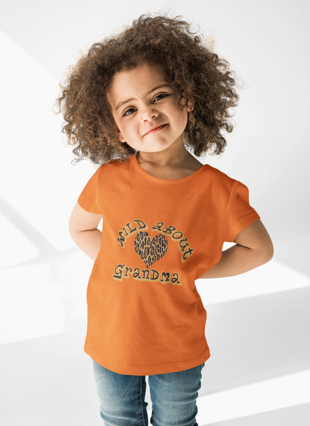 Wild About Grandma Leopard Heart T-Shirt Printify T-Shirt  314 Originals