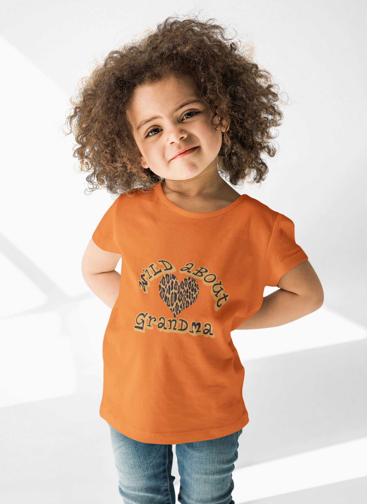 Wild About Grandma Leopard Heart T-Shirt Printify T-Shirt  314 Originals