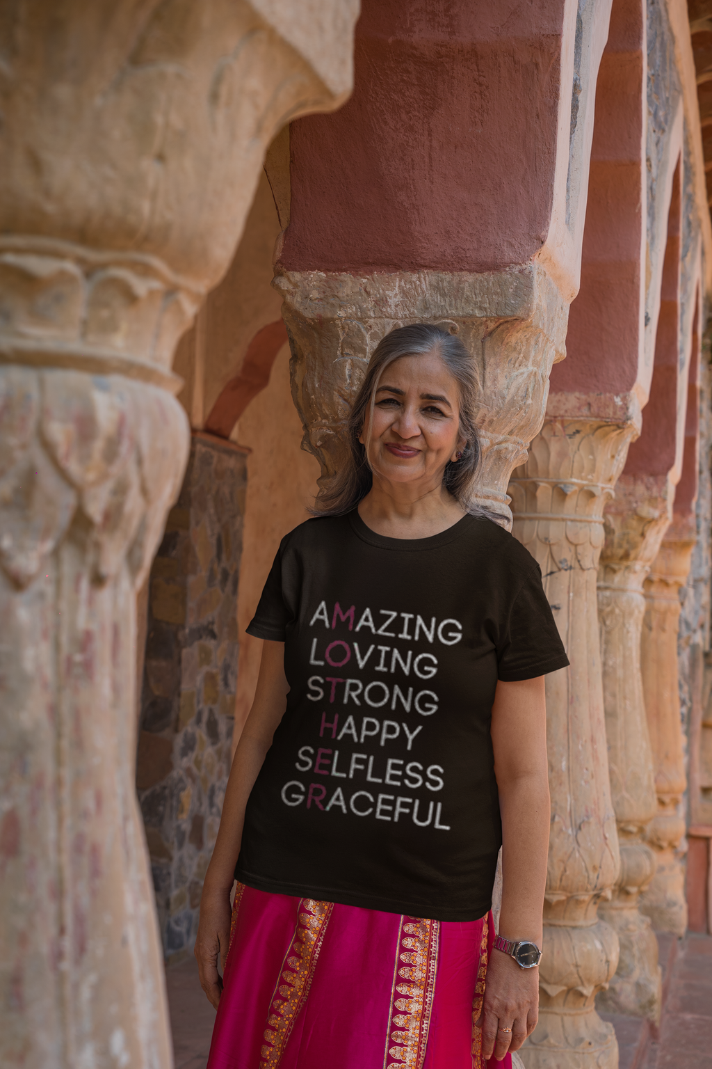 Mother Acrostic T-Shirt – Amazing Loving Strong Happy Selfless Graceful (Mother) Printify T-Shirt  314 Originals