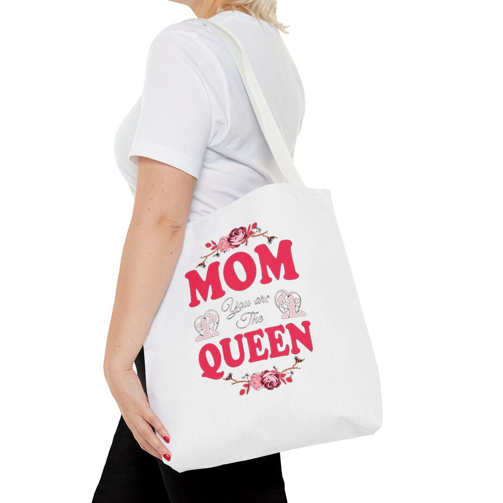 "Mom You're the Queen" Floral Mother's Day Tote Bag Printify Bags  314 Originals