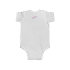 Infant Bodysuit - "Eat. Sleep. Poop. Repeat." Cute Baby Onesie (Pink & Blue Text) Printify Kids clothes  314 Originals
