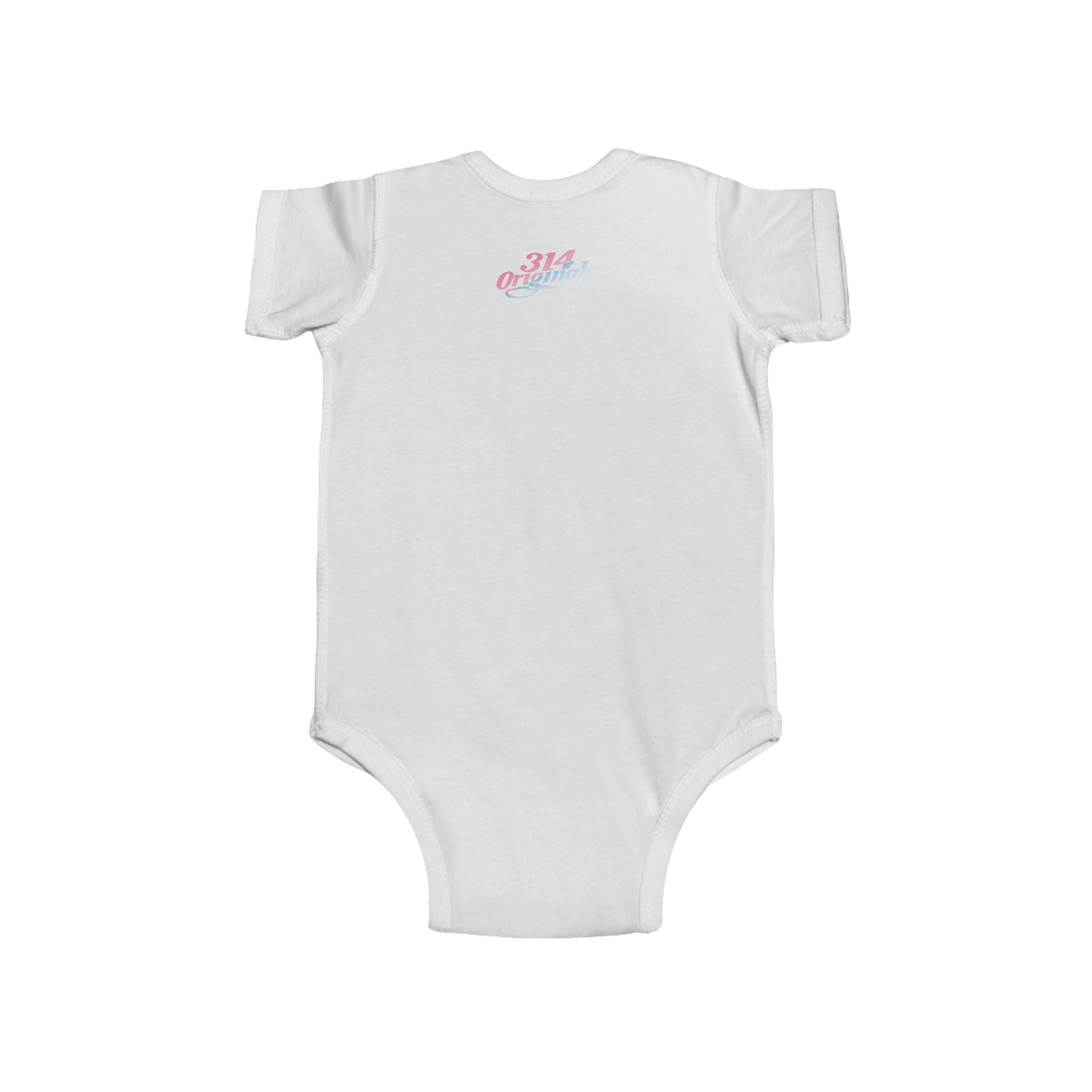 Infant Bodysuit - "Eat. Sleep. Poop. Repeat." Cute Baby Onesie (Pink & Blue Text) Printify Kids clothes  314 Originals