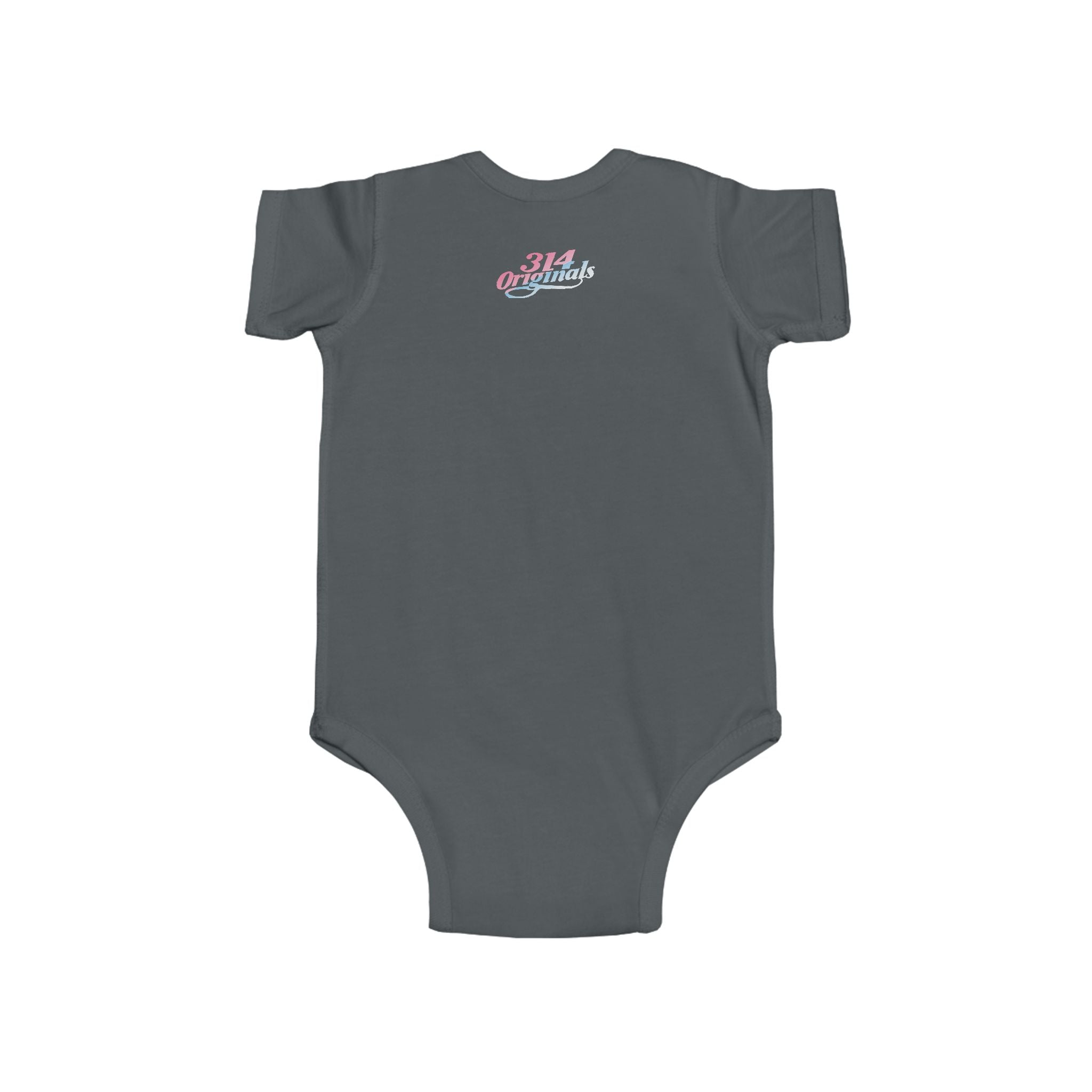 Infant Bodysuit - "Eat. Sleep. Poop. Repeat." Cute Baby Onesie (Pink & Blue Text) Printify Kids clothes  314 Originals