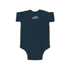 Infant Bodysuit - "Eat. Sleep. Poop. Repeat." Cute Baby Onesie (Pink & Blue Text) Printify Kids clothes  314 Originals