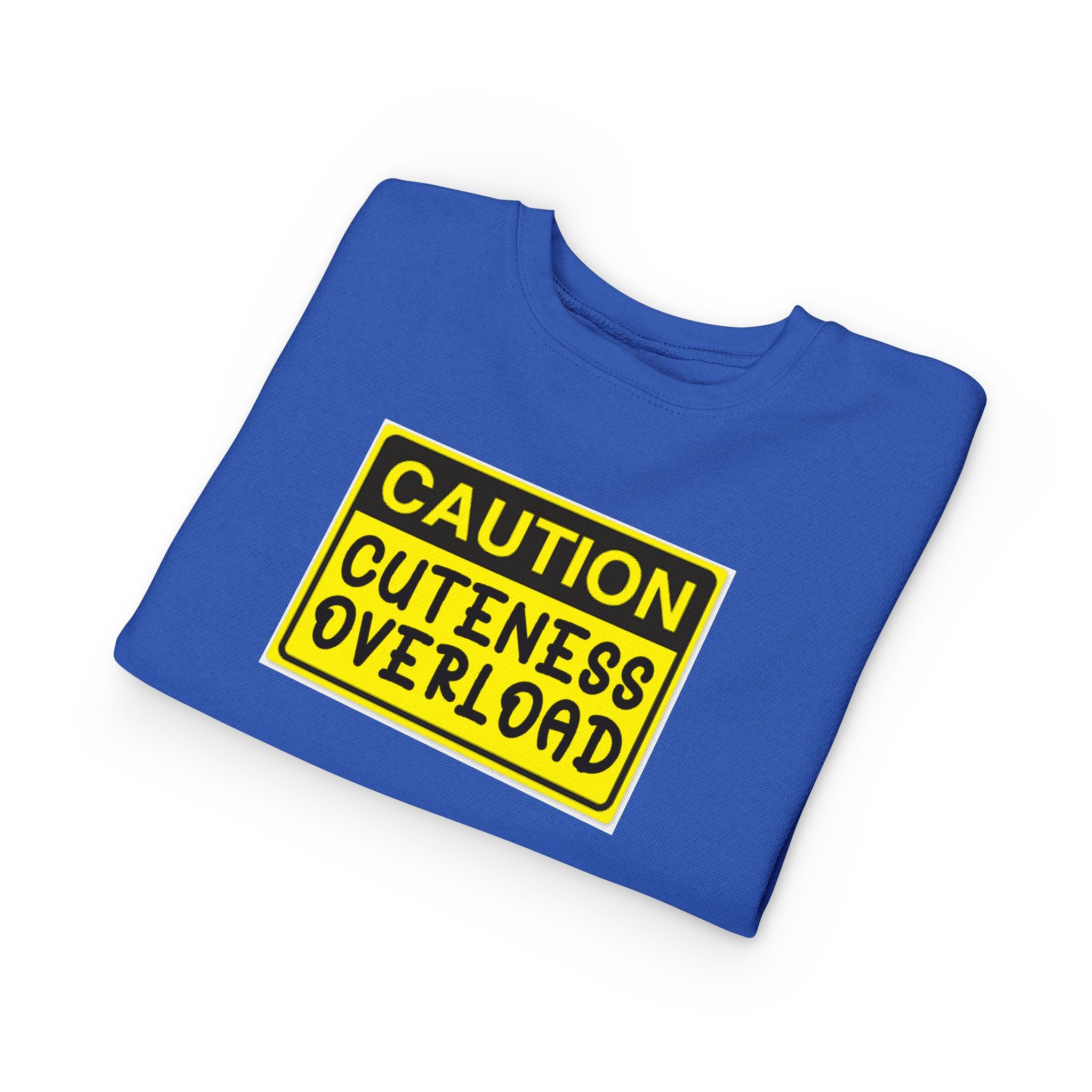 "Caution: Cuteness Overload" Kids Crewneck Toddler Sweatshirt