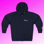 'Queen' Chest Logo Zip Hoodie — Women's Urban Streetwear Printify Hoodie  314 Originals